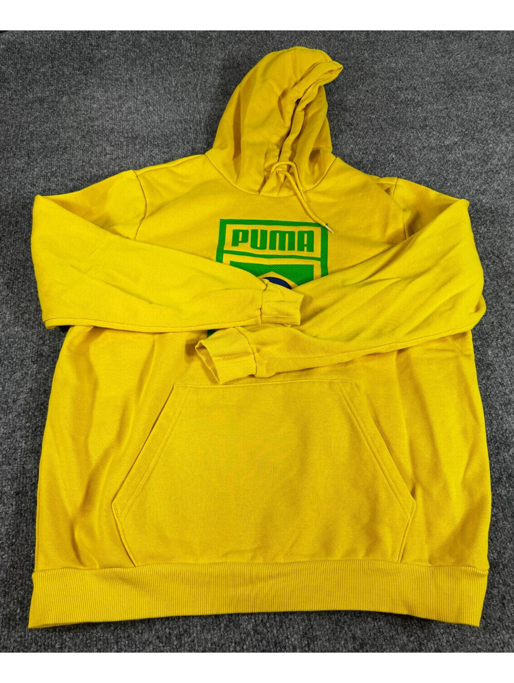 Puma Way 1 Brazil National Soccer Team Men's Hoodie Size Large Yellow Pullover
